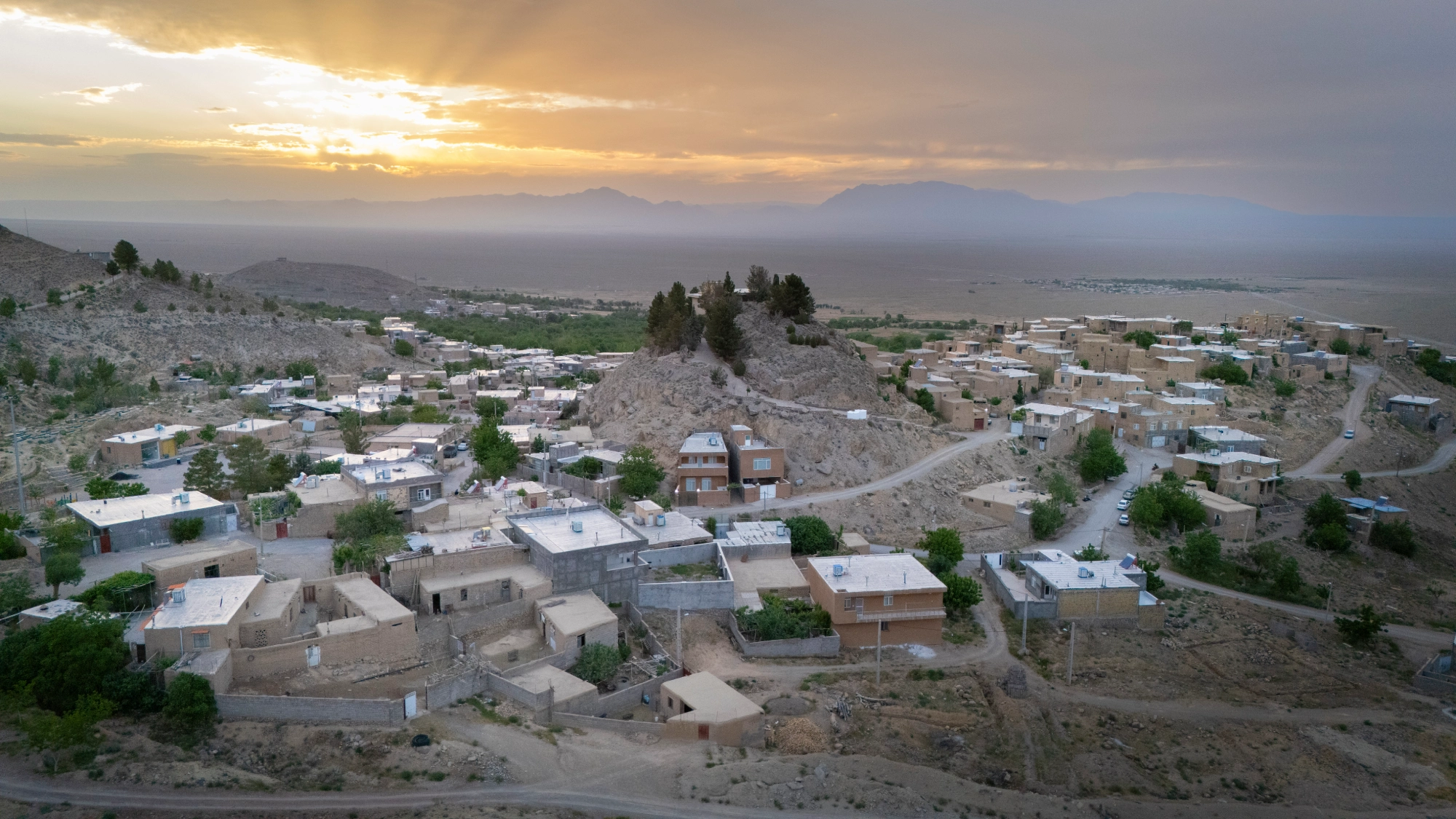 Qaleh Bala at sunset from afar
